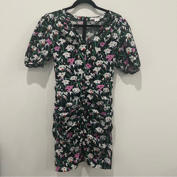 Veronica Beard Janis Ruch Floral Print Mini Dress Size 6 spring preppy party - Picture 3 of 9